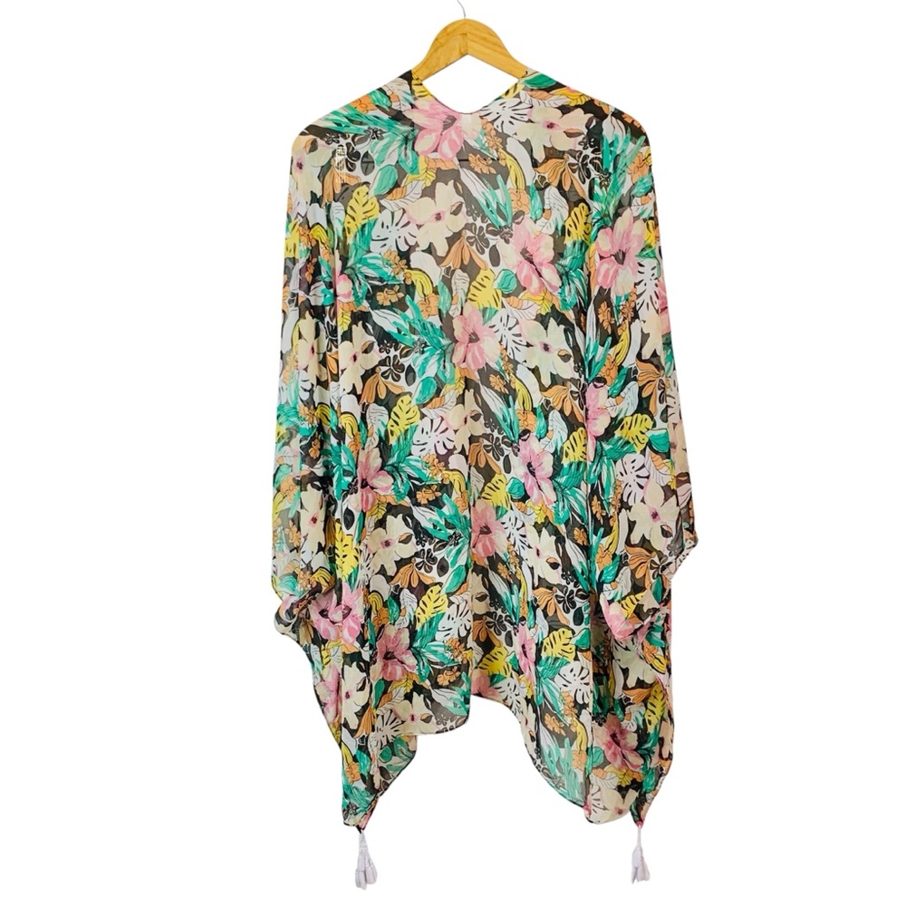 LANE BRYANT Ruana Floral Beach Cover Up - Picture 4 of 7